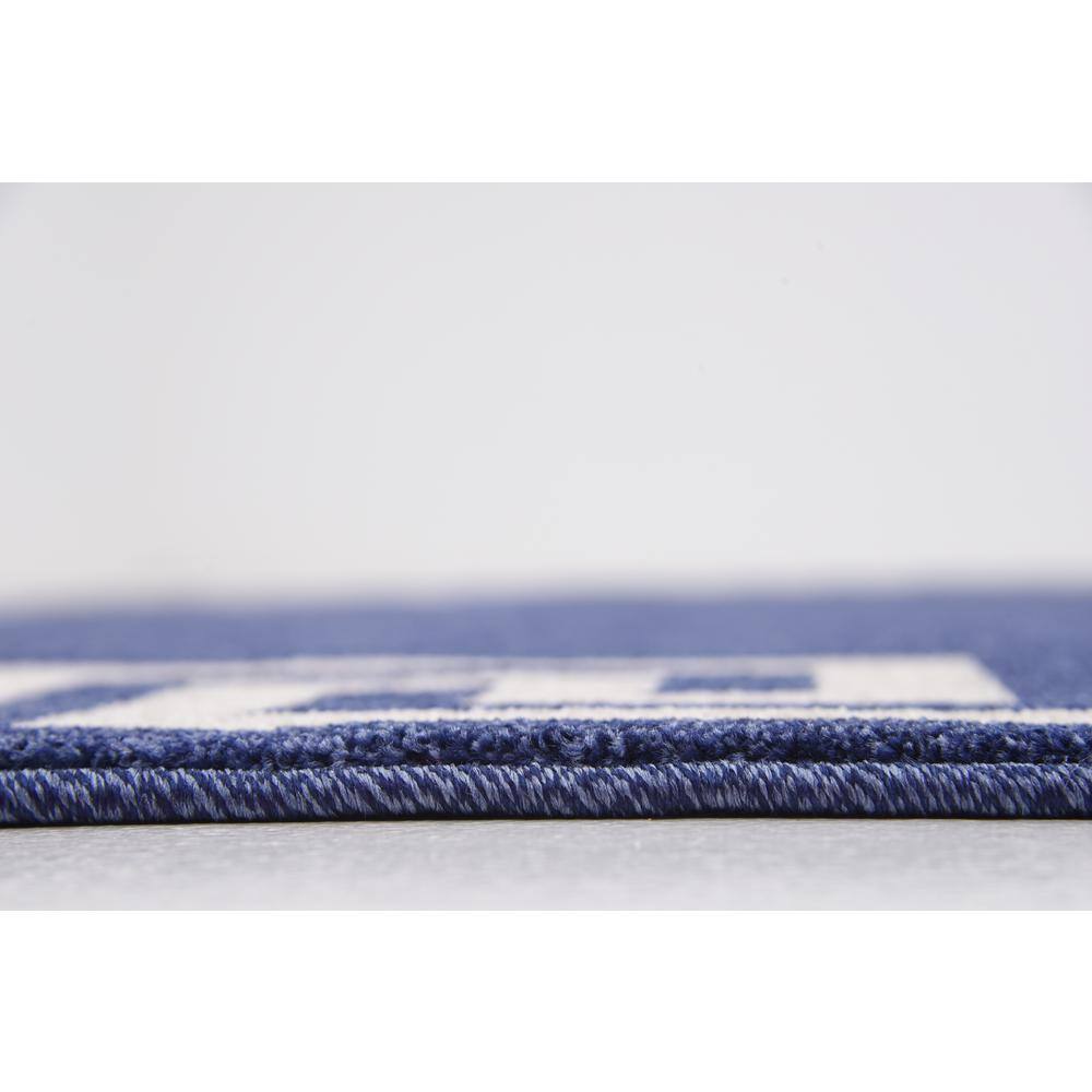 Navy Geometric Synthetic 6' x 9' Area Rug