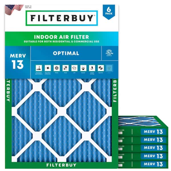 16.38 in. x 21.5 in. x 1 in. MERV 13 (FPR 10) Health Defense Pleated HVAC AC Furnace Air Filters Replacement (6-Pack)