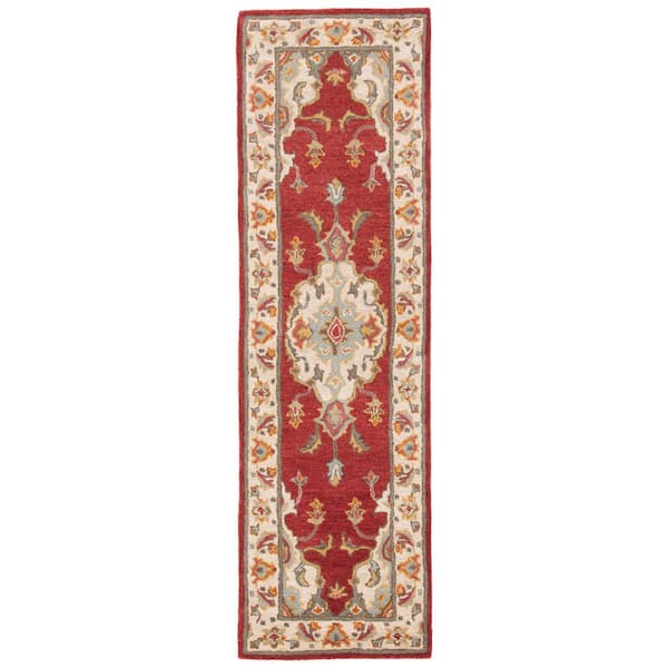 Antiquity 2 ft. x 8 ft. Red/Gray Traditional Medallion Runner Rug