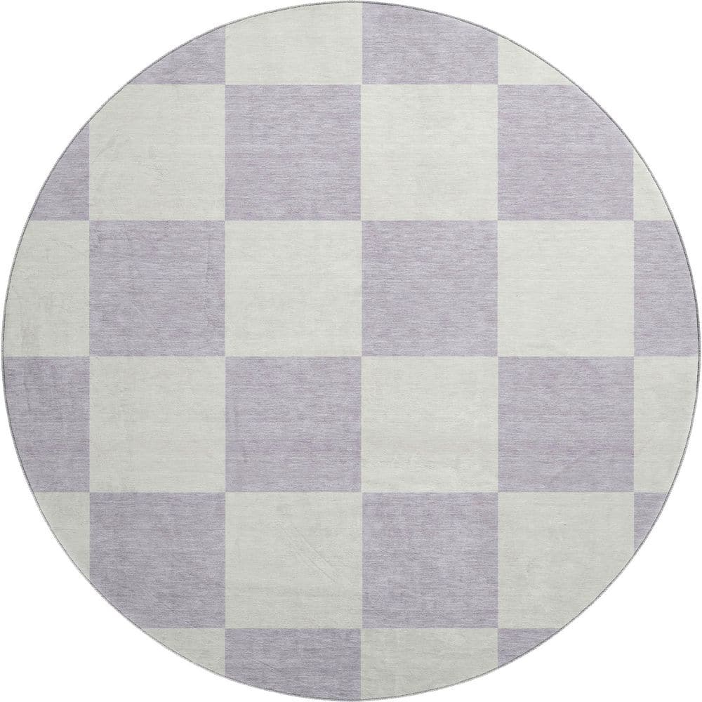 Mayfield Premium Machine Washable Abstract AMF2345 Lavender 8 ft. x 8 ft. Round Rug price history on PriceWatchPro