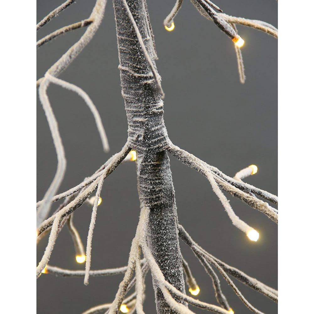6-Foot White Fir Snow Tree with Warm LED Lights