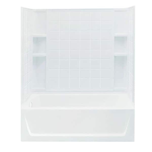 STERLING Ensemble 60 in. x 32 in. x 76 in. Standard Fit Bath and Shower Kit in White