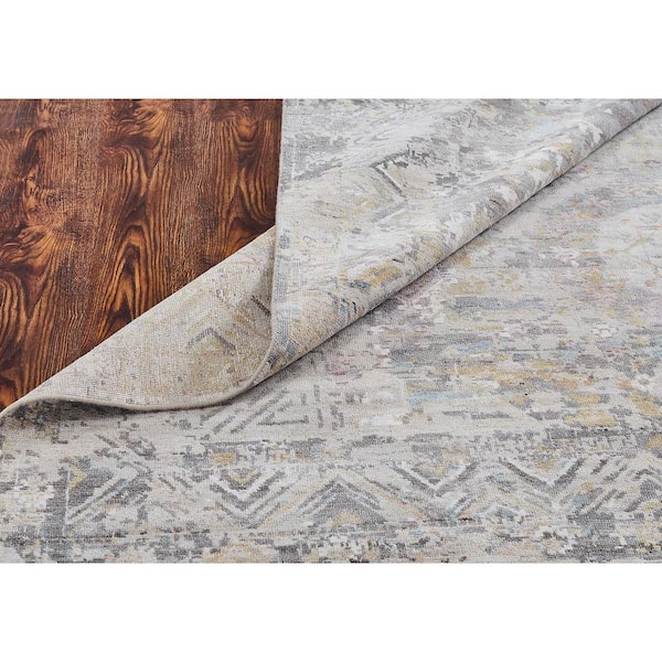 Khotan 2 x 3 ft. Vintage Greys/Natural Abstract Washable Area Rug