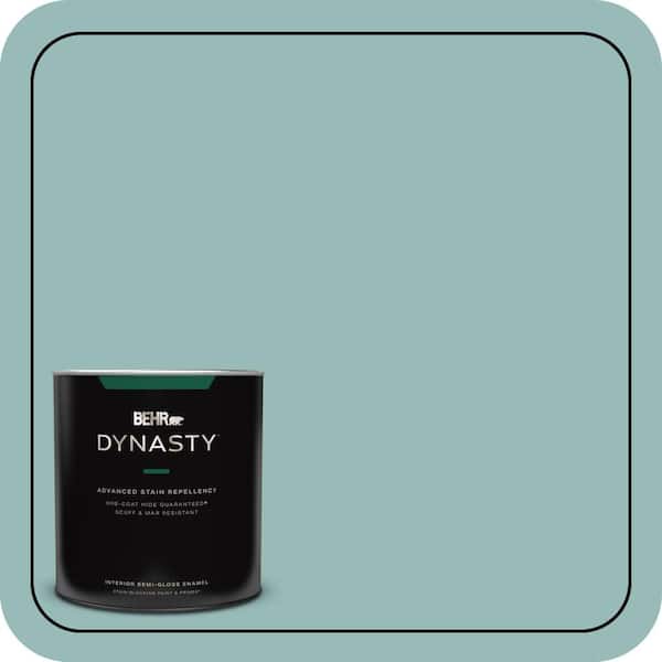 BEHR DYNASTY 1 qt. #PPU12-06 Lap Pool Blue One-Coat Hide Semi-Gloss Enamel Interior Stain-Blocking Paint and Primer
