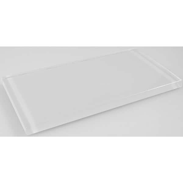 Modern Design Glossy Snow White Subway 3 in. x 6 in. Glass Glass Wall Tile Sample