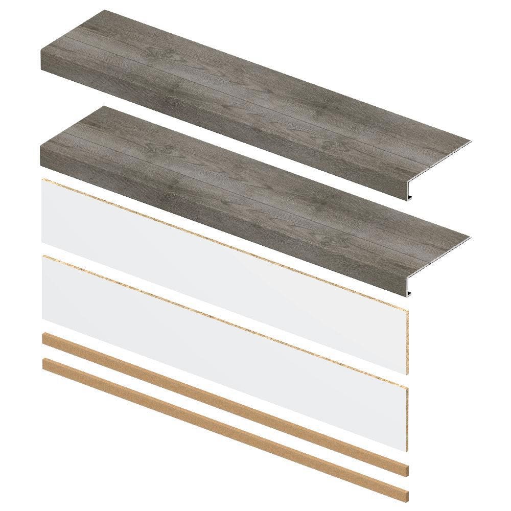 Pelican Gray 5mm x 46in x 12in Exact Match Large Square Nose Stair Tread + Riser Combo Kit (2-Pack) price history on PriceWatchPro
