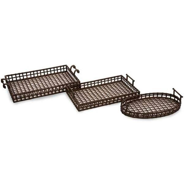 Unbranded Urban Brown Iron Trays (Set of 3)