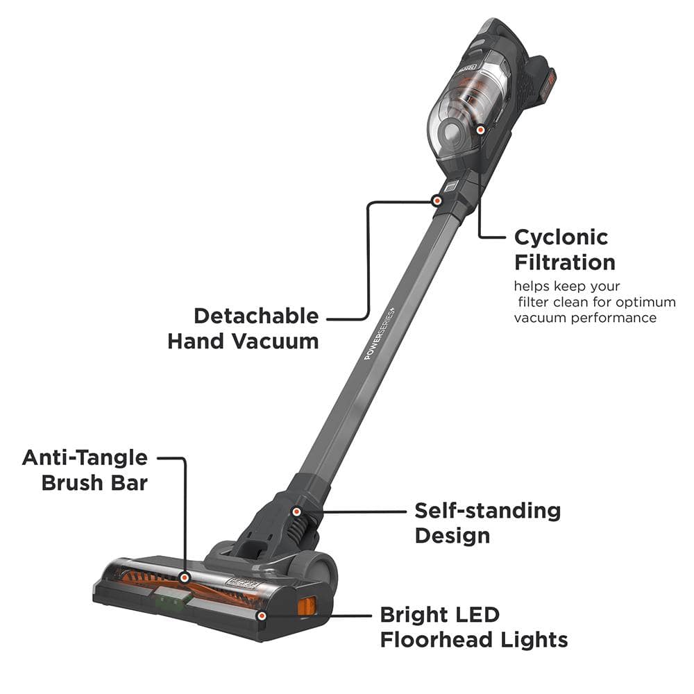 Gray Convertible Bagless Cordless Stick Vacuum with LED Lights