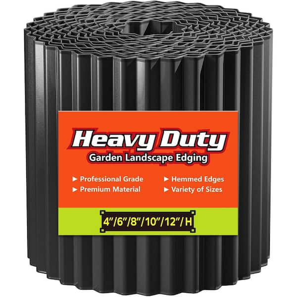 6" x 10' Black Corrugated Metal Garden Edging Landscape Edging Border for Lawn Flower Bed Garden Fence Paver Edging