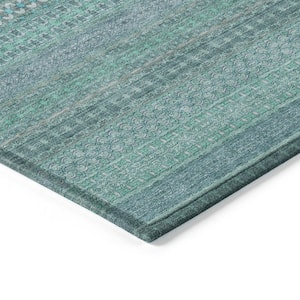 Chantille ACN527 Turquoise 2 ft. 6 in. x 3 ft. 10 in. Machine Washable Indoor/Outdoor Geometric Area Rug
