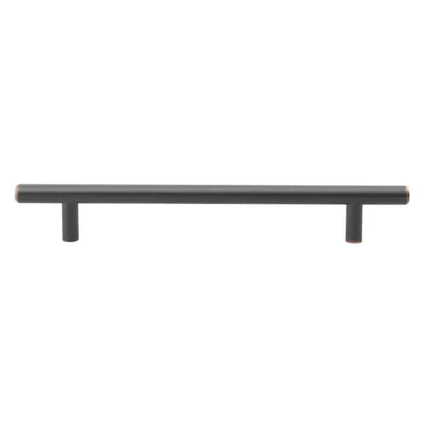 GlideRite 6-1/4 in. Oil Rubbed Bronze Solid Handle Drawer Bar Pulls (10-Pack)
