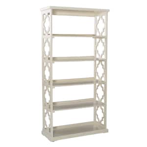 Carson 72.28 in. White Wood 5-shelf Standard Bookcase with Open Back