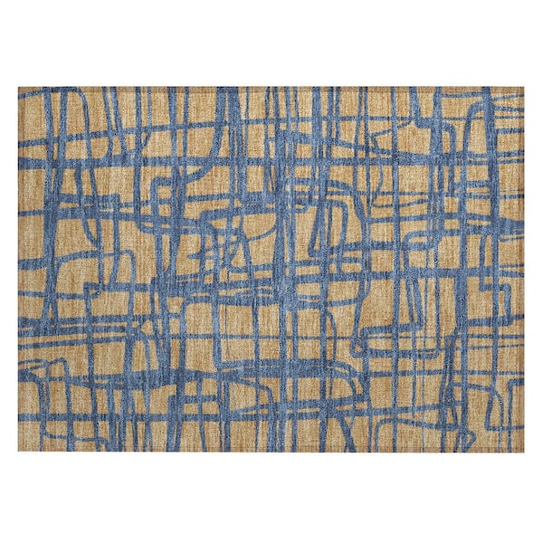 Chantille Machine Washable Indoor/Outdoor Abstract ACN2491 Gold 2 ft. x 3 ft. Accent Rug