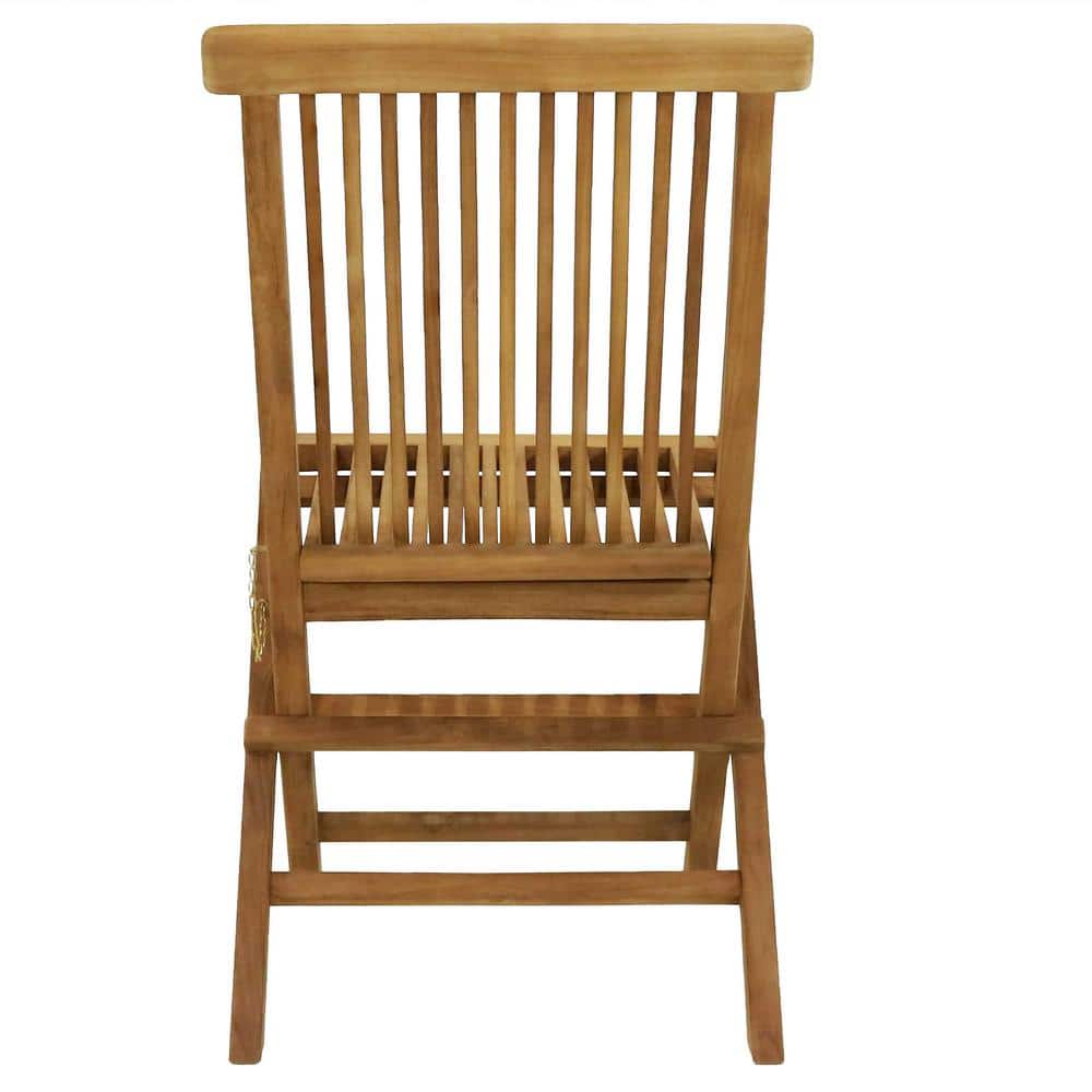 Hyannis Light Brown Solid Teak Wood Outdoor Folding Chair