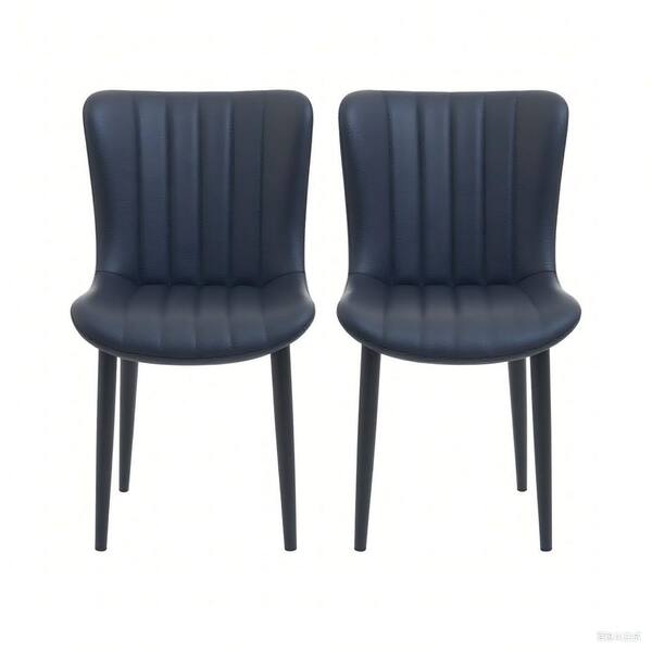 YOUTASTE Black Dining Chairs Set of 2 Upholstered Mid Century Modern Kitchen Dining