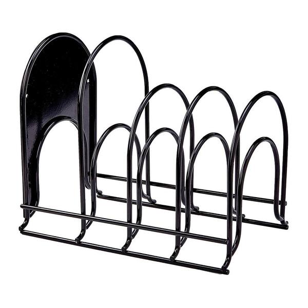 CUISINEL 12.2 in. Heavy Duty Extra Large 5-Pan and Pot Organizer 5-Tier Rack Black