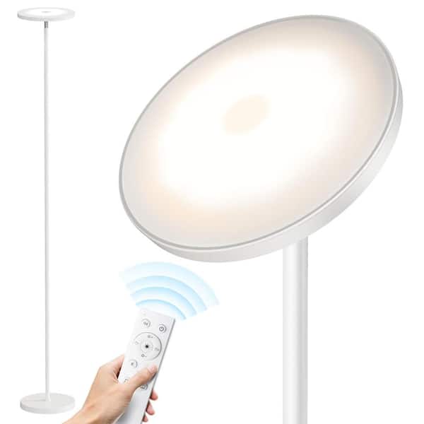 69 in. White Super Bright LED Standard Floor Lamp with Remote Control