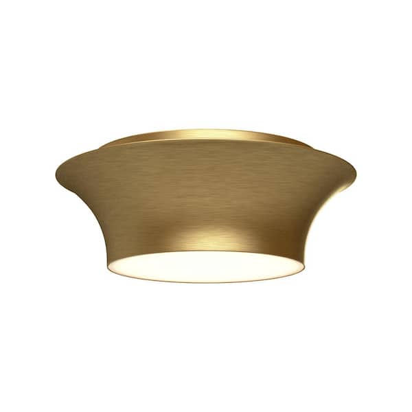 Emiko 12 in. 2 Light 60-Watt Brushed Gold Flush Mount