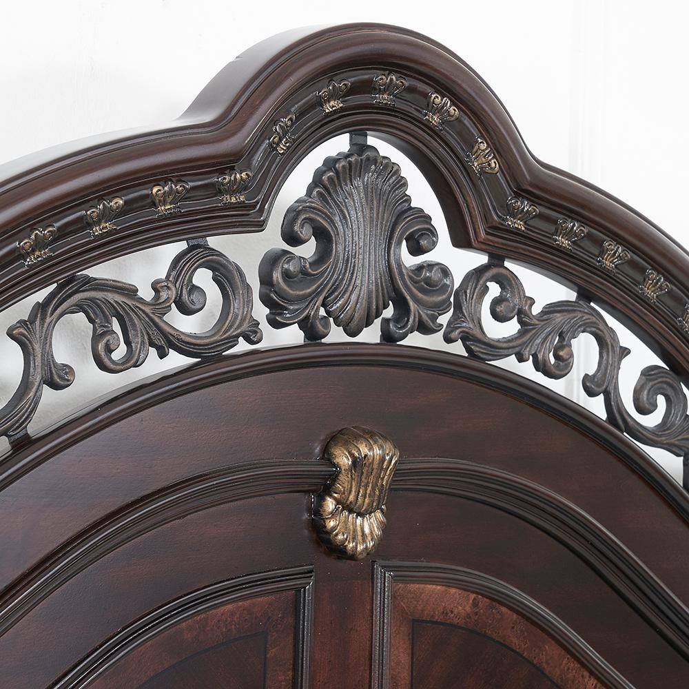 Monte Carlo Cocoa King Poster Bed with Gold Accents