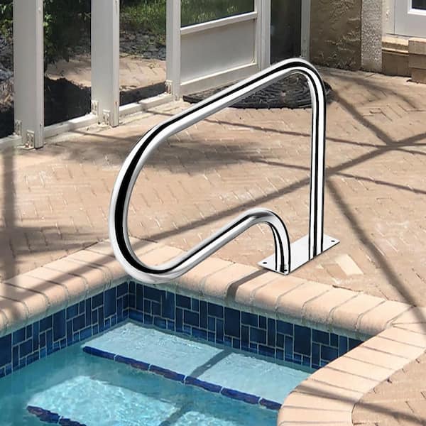Stainless Steel Swimming Pool Hand Rail with Base Plate 