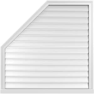 42 in. x 42 in. Octagonal Surface Mount PVC Gable Vent: Functional with Brickmould Sill Frame