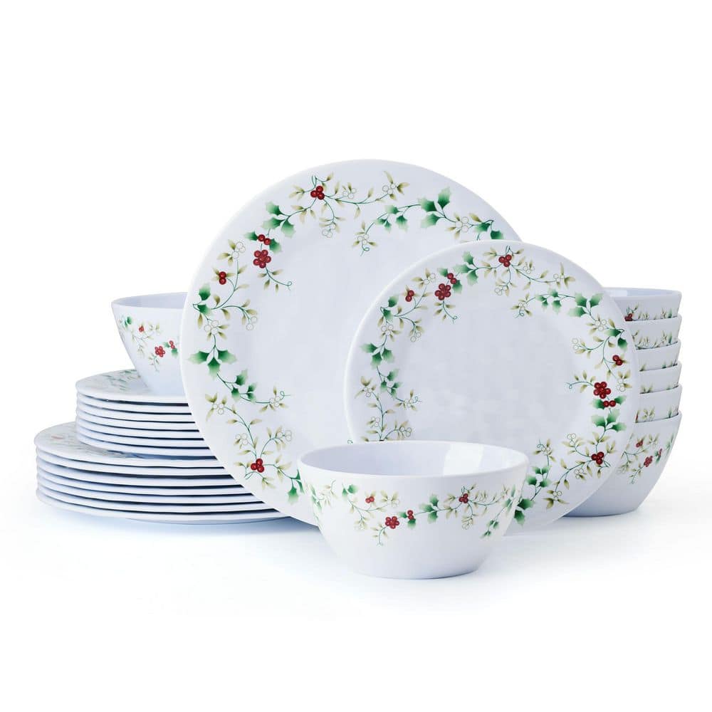24-Piece Winterberry Multicolored Melamine Dinnerware Set (Service for 8) price history on PriceWatchPro