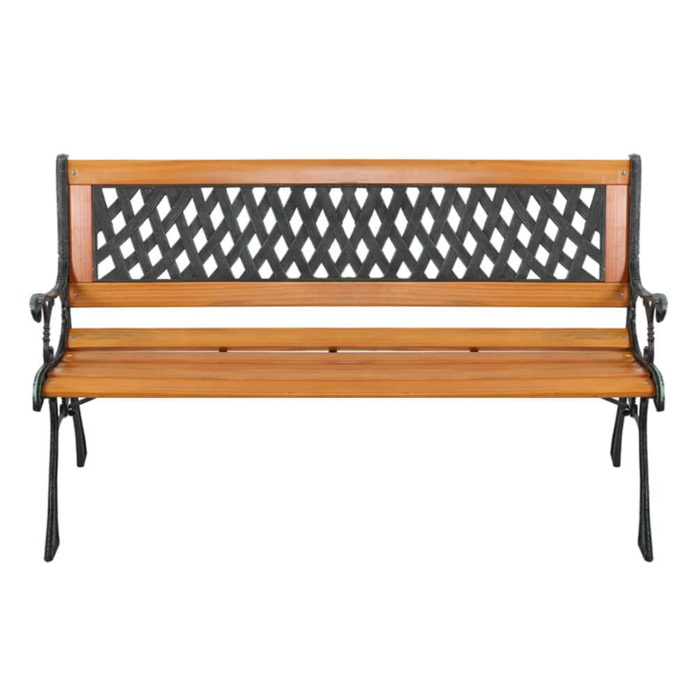 Karl home 49 in. Wood and Metal Patio Bench