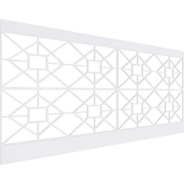 Ekena Millwork 44 in. H x 94-1/2 in. W 28.92 sq. ft. Jamestown PVC Wainscot Paneling Kit