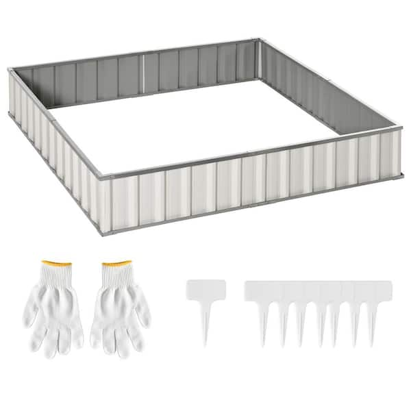 Barton 48.25 in. x 48.25 in. x 13.25 in. Outdoor Plastic HDPE Planter Square Box, White