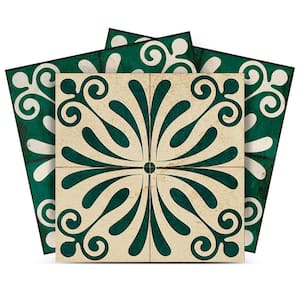Dark Green and Antique White R1012 12 in. x 12 in. Vinyl Peel and Stick Tile (24 sq.ft., 24-Tiles/pack)