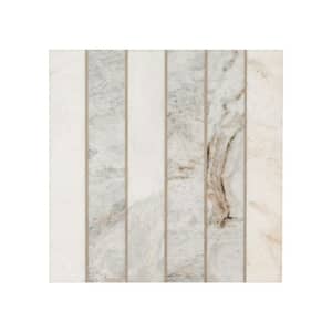 Arabescato Venato Stacked 12 in. x 12 in. Honed Marble Mesh-Mounted Floor and Wall Mosaic Tile (1 sq. ft. / Each)