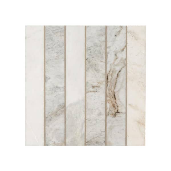 MSI Arabescato Venato Stacked 12 in. x 12 in. Honed Marble Mesh-Mounted Floor and Wall Mosaic Tile (10 sq. ft./Case)