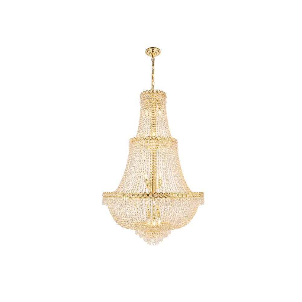 Timeless Home 30 in. L x 30 in. W x 48 in. H 17-Light Gold Transitional Cha
