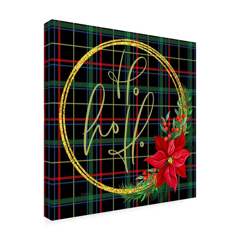 Tartan Wreath Ho Ho Ho Seasonal Canvas Print