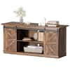 LACOO58in.RusticOakCompositeTVStandLivingRoomHubFitsTVsupto65in.w/SlidingBarnDoorandAdjustableCabinetsT-TS101KL-TheHomeDepot