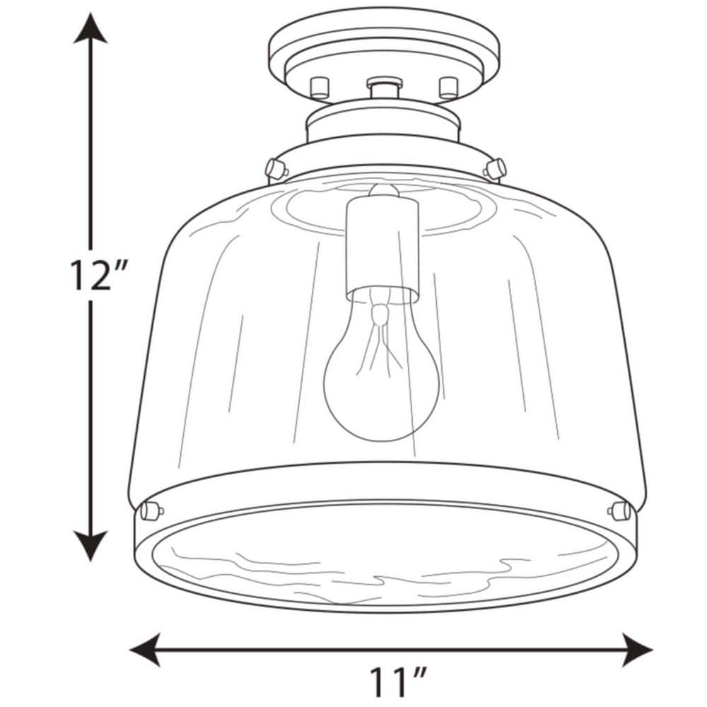 Judson Polished Nickel 12" Flush Mount Light with Clear Glass Globe