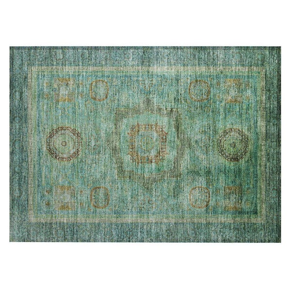 Chantille Machine Washable Indoor/Outdoor Abstract ACN2159 Green 1 ft. 8 in. x 2 ft. 6 in. Accent Rug