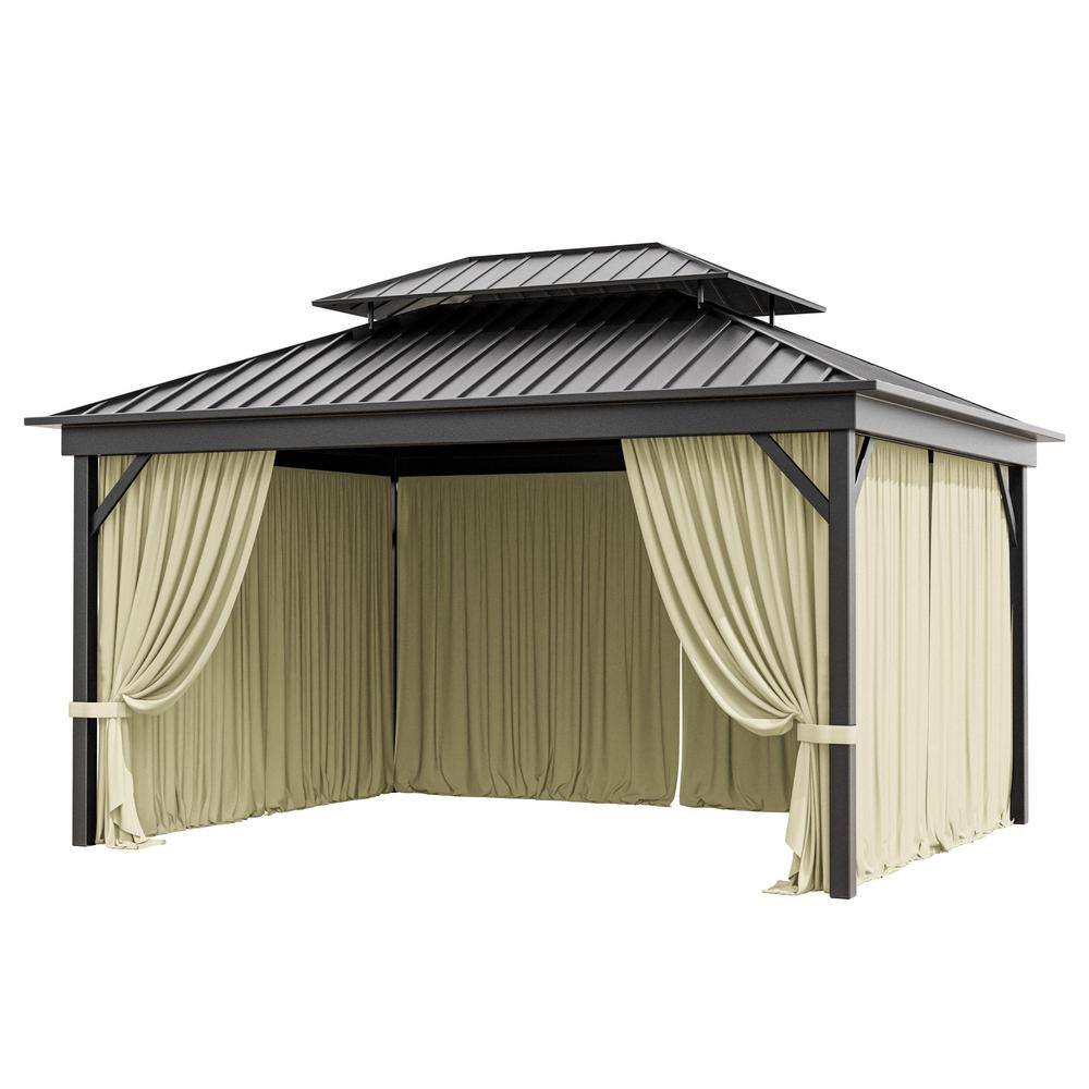 10 ft. x 13 ft. Universal Outdoor Privacy Curtains, Gazebo Replacement with Zipper Light Yellow (4-Side Curtain Only) price history on PriceWatchPro
