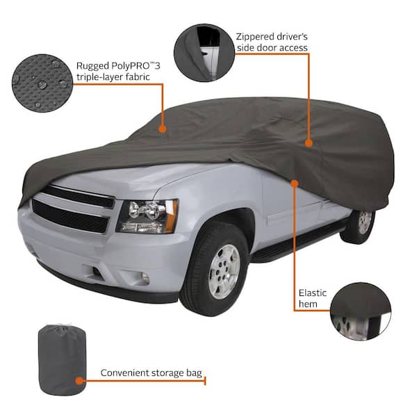 Classic Accessories PolyPro III 187 in. L Compact/Mid-Size SUV/Pickup Cover  10-018-241001-00 - The Home Depot