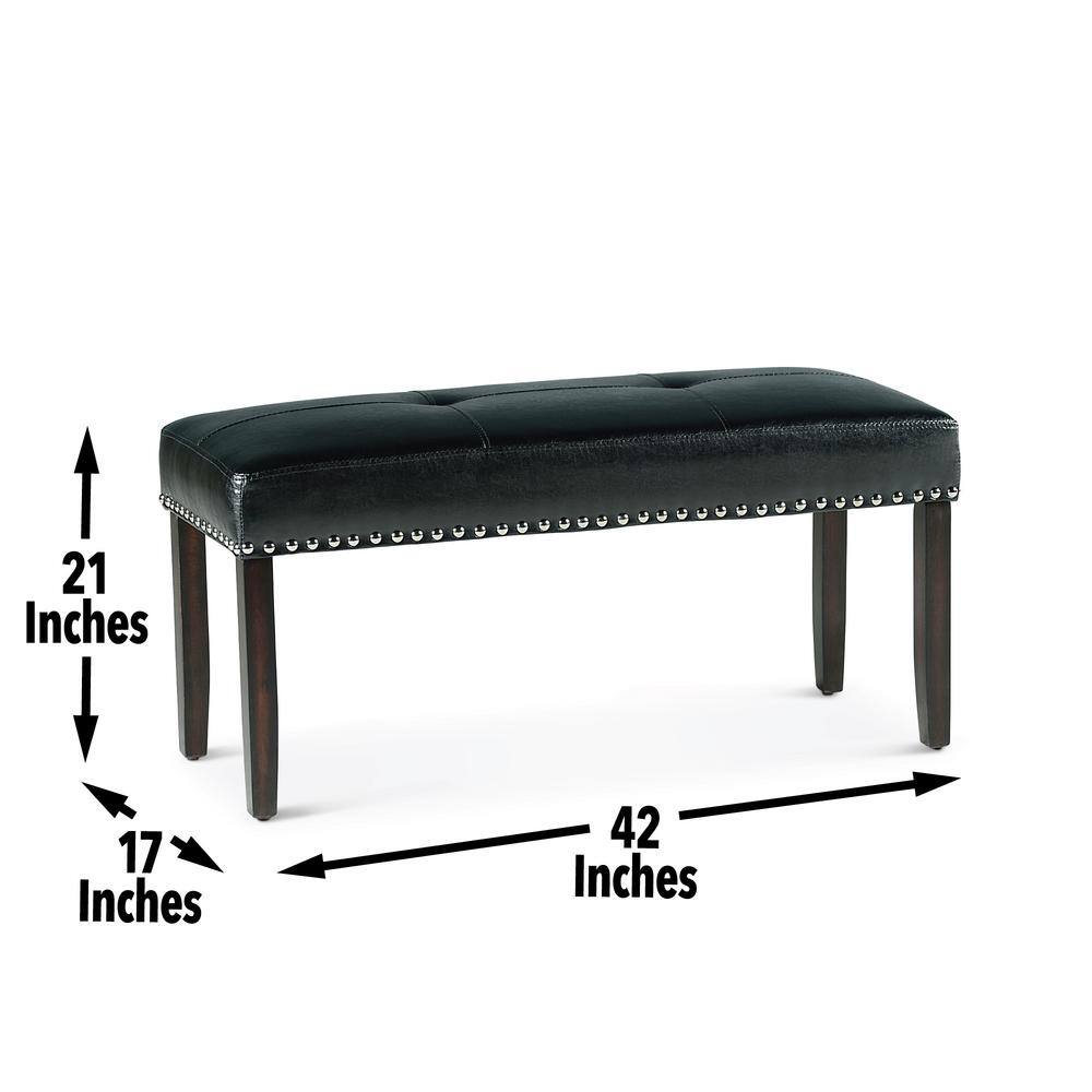 Westby Black Ebony Transitional Dining Bench