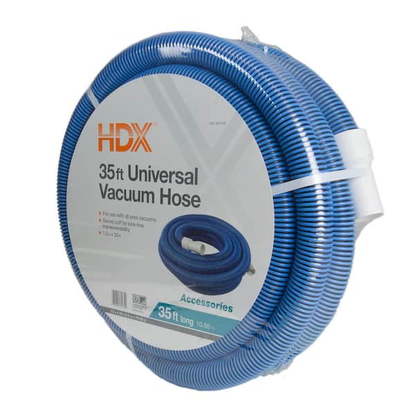 Hdx Spiral Wound 35 Ft X 1 1 2 In Diameter Swimming Pool Vacuum Hose For In Ground And Above Ground Pools 69235 The Home Depot
