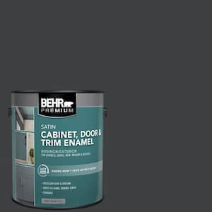 1 gal. #HDC-MD-04 Totally Black Satin Enamel Interior/Exterior Cabinet, Door & Trim Paint