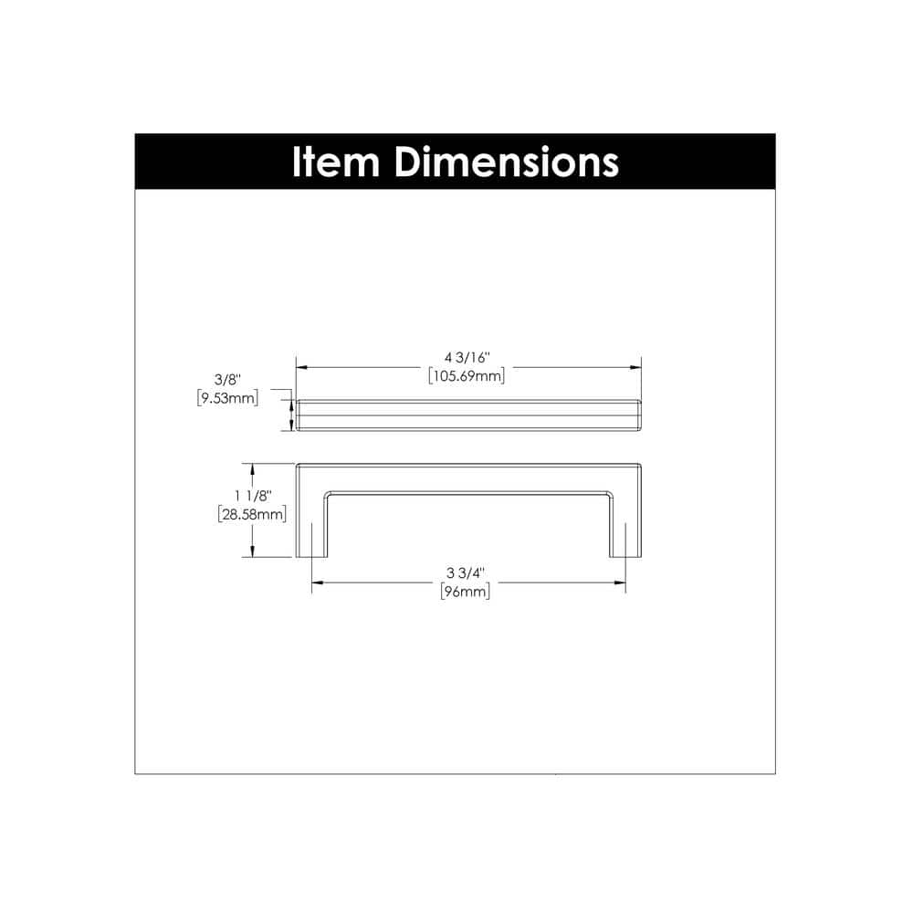 Champagne Bronze Modern Kitchen Cabinet Pulls, 3-3/4"