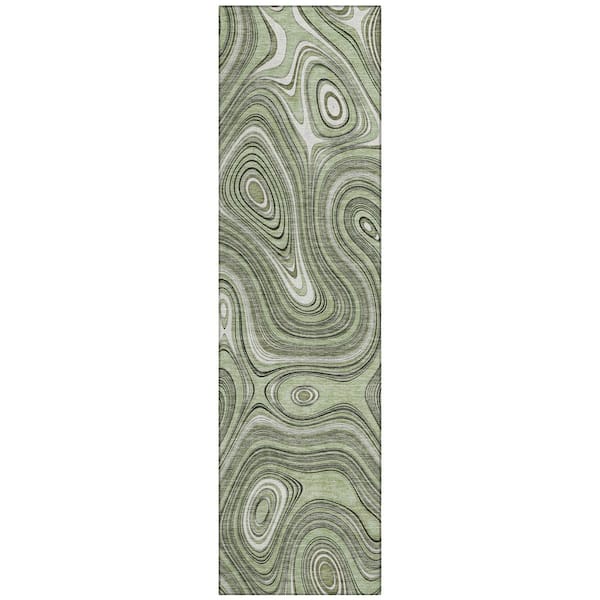 Addison Rugs Chantille Machine Washable Indoor/Outdoor Abstract ACN2097 Aloe 2 ft. 3 in. x 7 ft. 6 in. Runner Rug