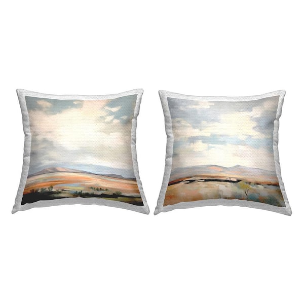 Stupell Industries Desert Sands Landscape Grey Square Outdoor Throw Pillow 2-Pack