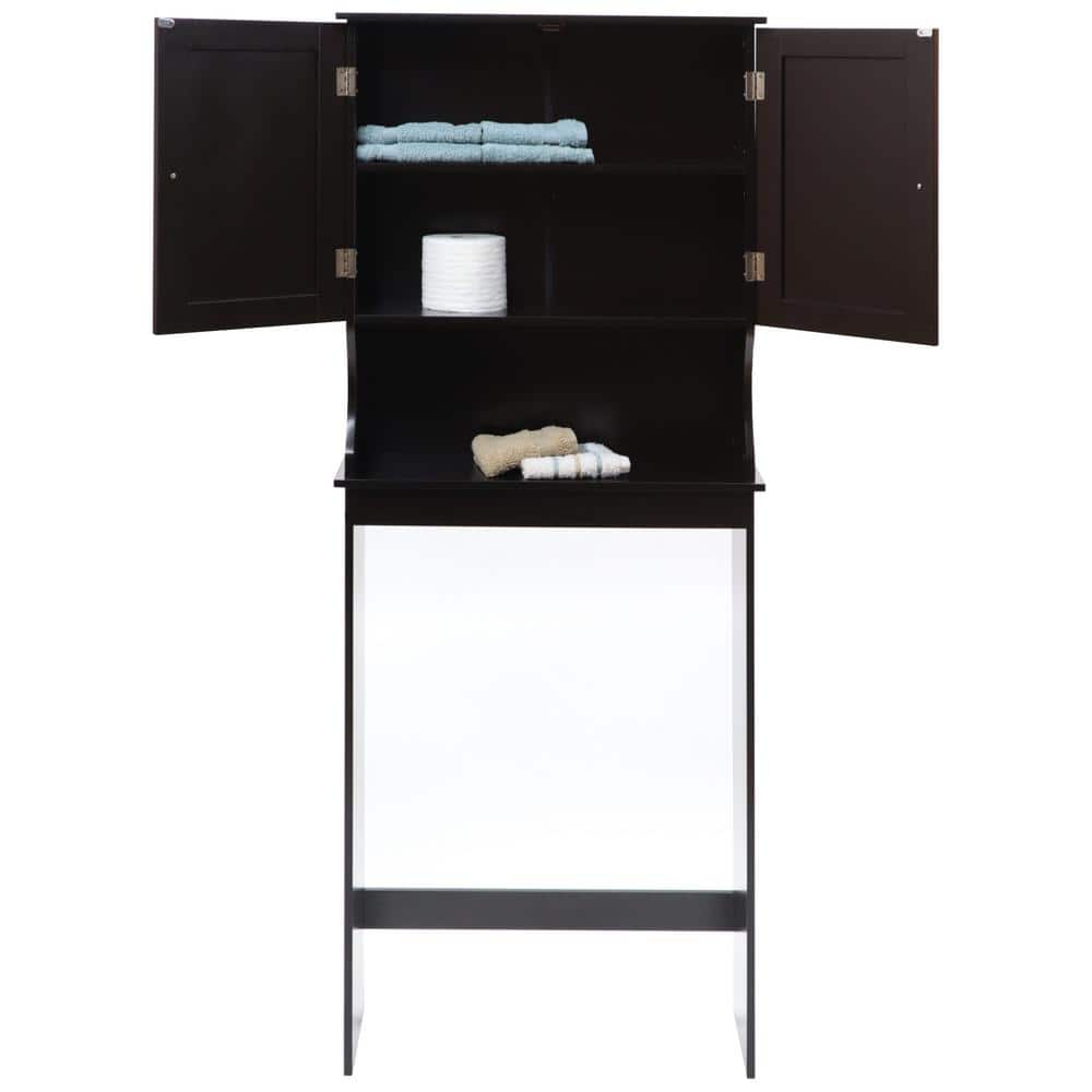 Espresso Over-the-Toilet Cabinet with Adjustable Shelves