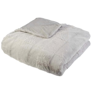 Gray 60x80-In. Faux Fur Throw Blanket
