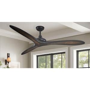 Vapor 60 in. Indoor Black/Toned Koa Propeller Ceiling Fan with Remote Included