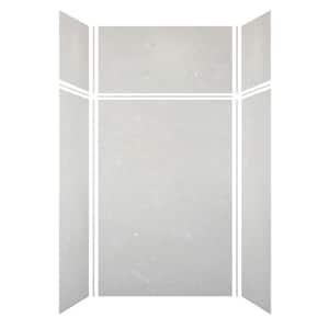 Saramar 48 in. W x 96 in. H x 36 in. D 6-Piece Glue to Wall Alcove Shower Wall Kit with Extension in Lunar Velvet