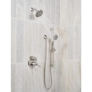 5-Spray Patterns 1.75 GPM 4.31 in. Wall Mount Fixed Shower Head in Stainless